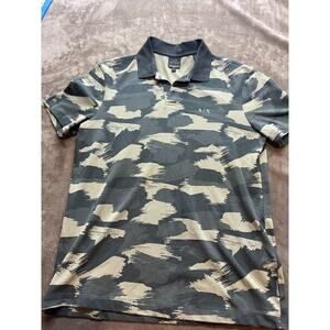 Armani Exchange Men's Camouflage Short‎ Sleeve Regular Fit Polo Shirt Size M